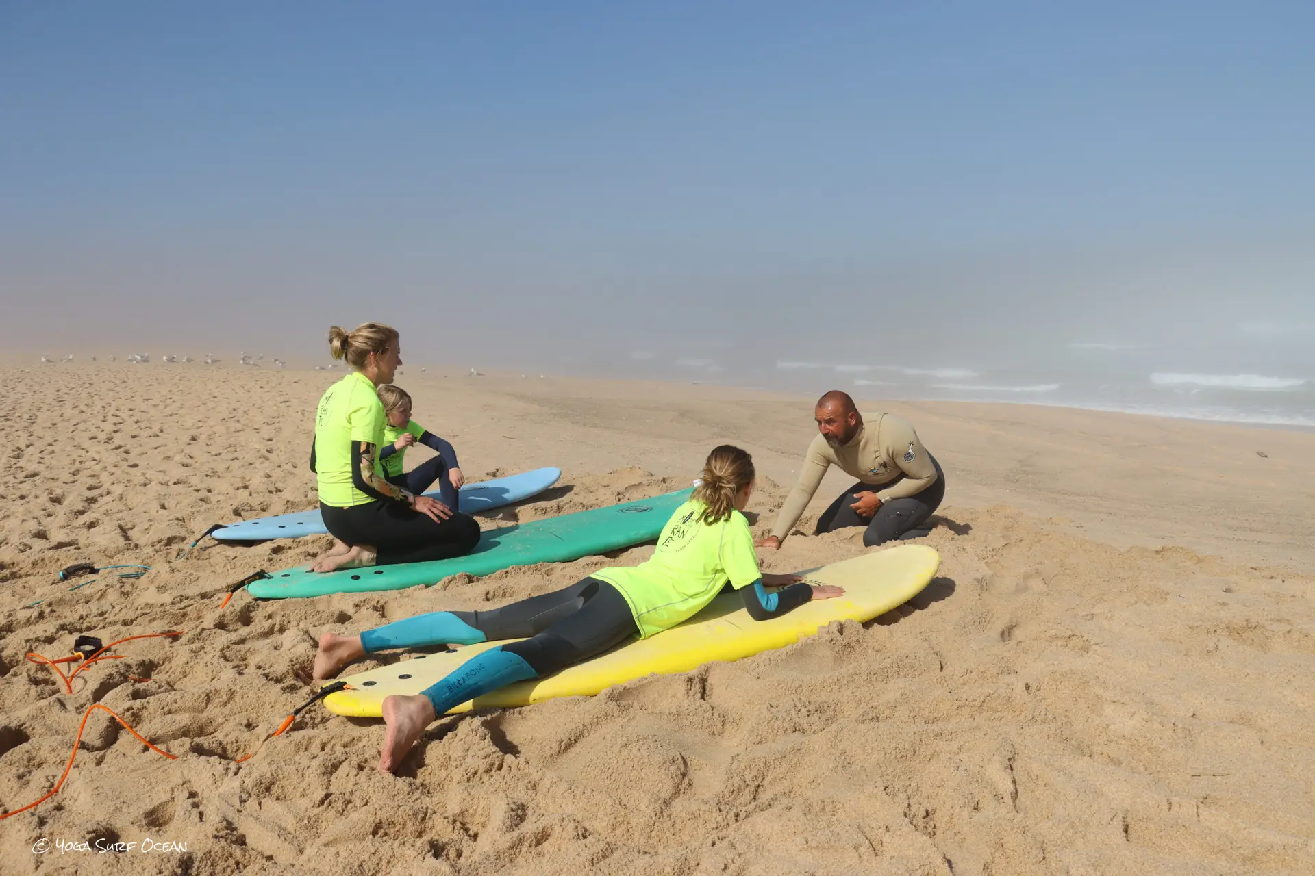 Surf lesson on the beach