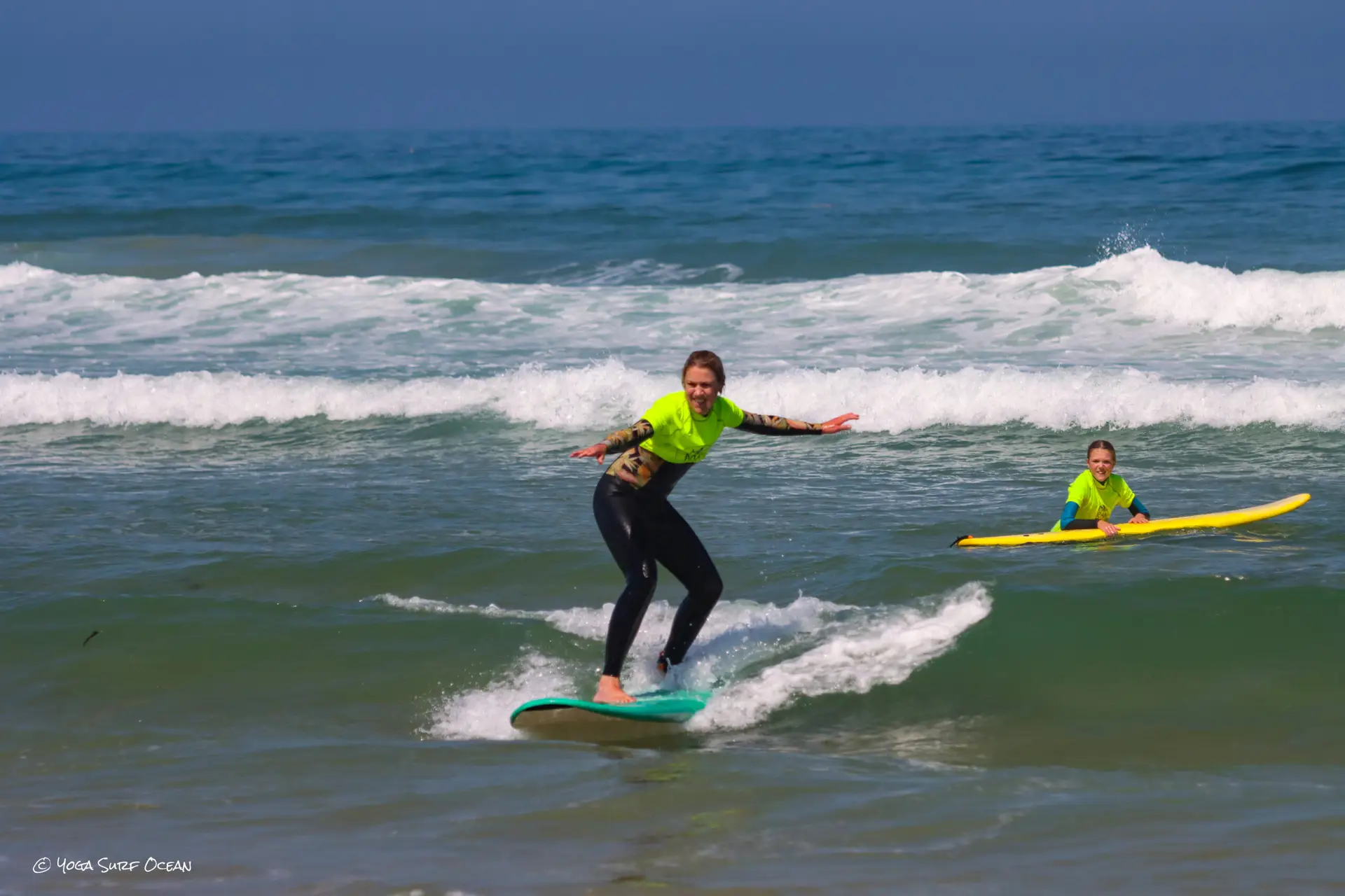 Family surfing session